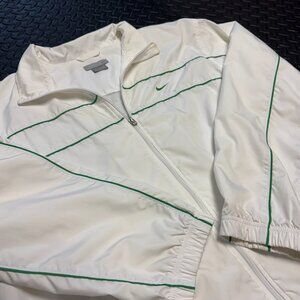 NIKE White Windbreaker with green accents